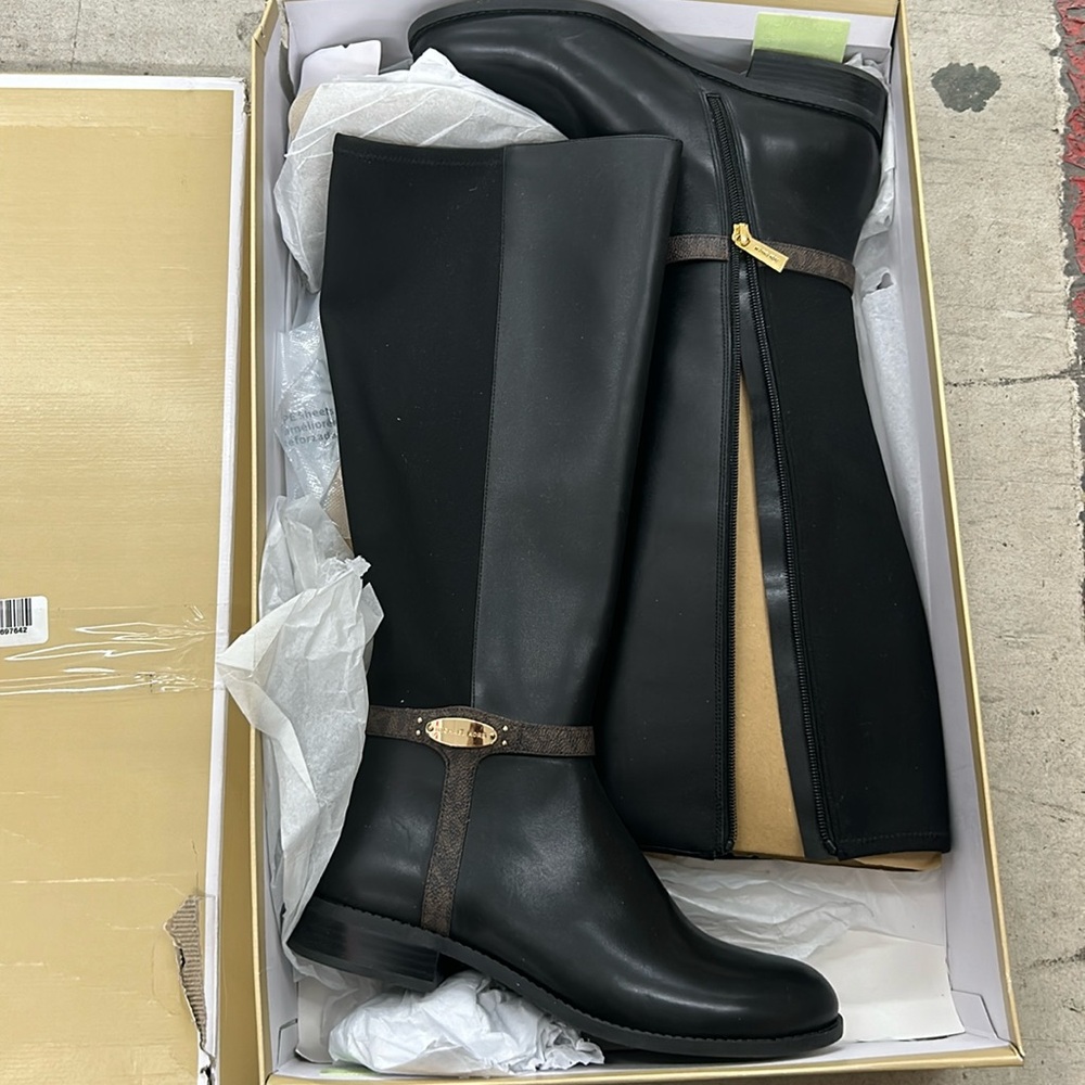 Brand New Michael Kors Finley Wide-Calf Riding Boots Size 9. 
1-1/2" heel